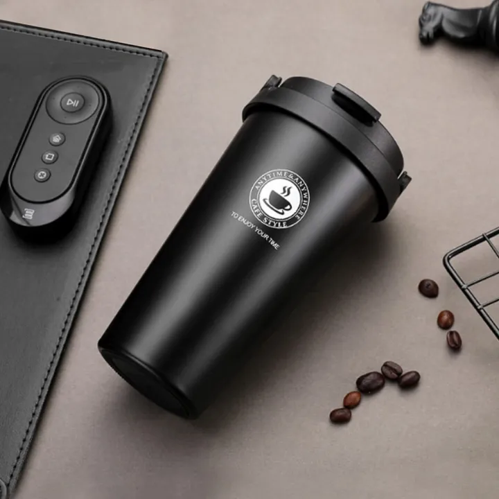 Travel Coffee Mug Thermos Cup in use